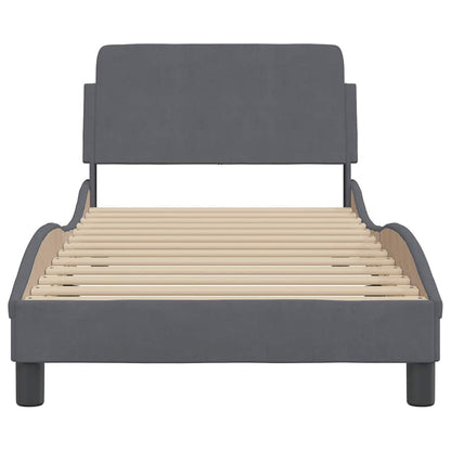 Bedframe Dover donkergrijs 90x190 cm fluweel