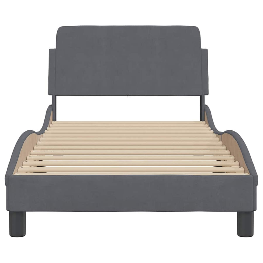 Bedframe Dover donkergrijs 90x190 cm fluweel