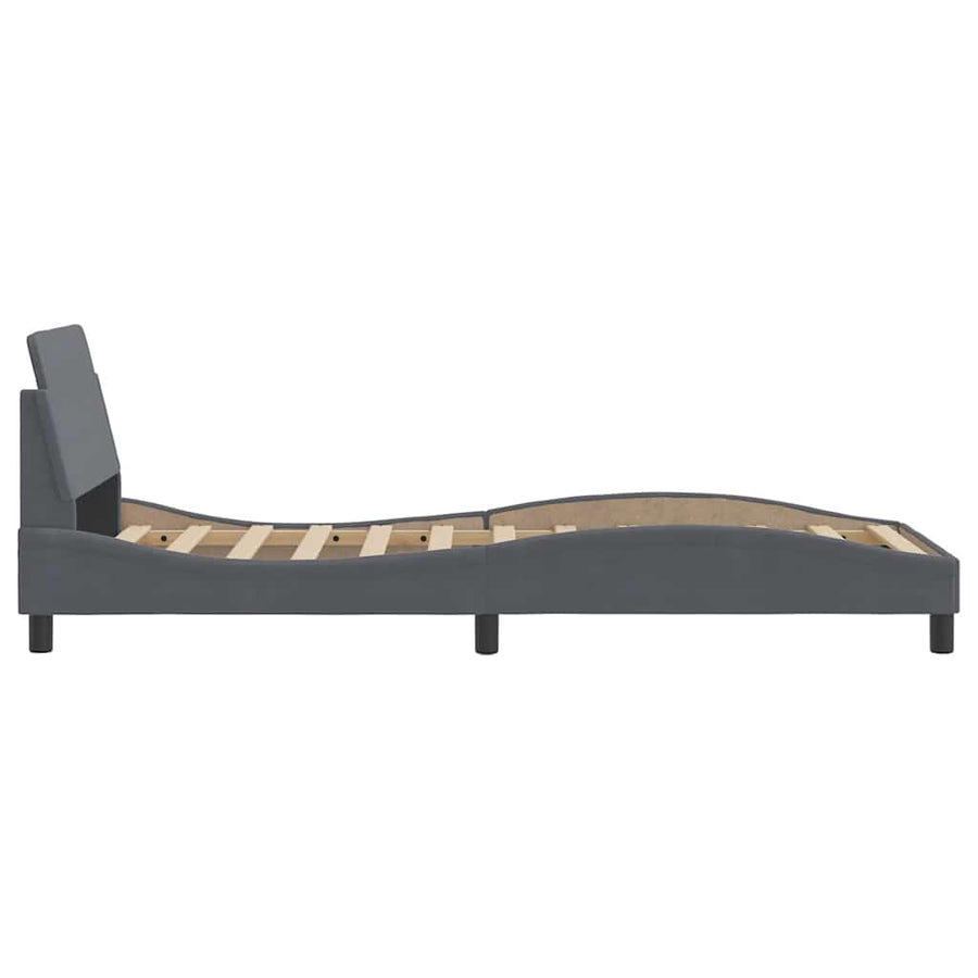 Bedframe Dover donkergrijs 90x190 cm fluweel
