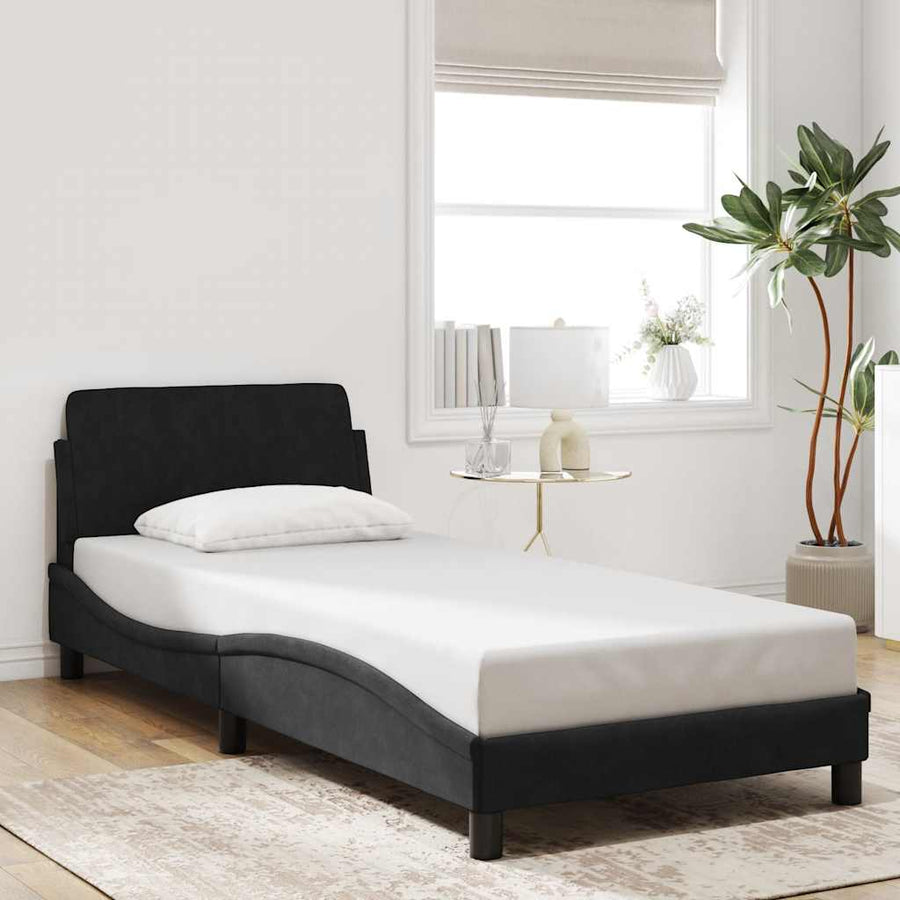 Bedframe Dover zwart 90x190 cm fluweel
