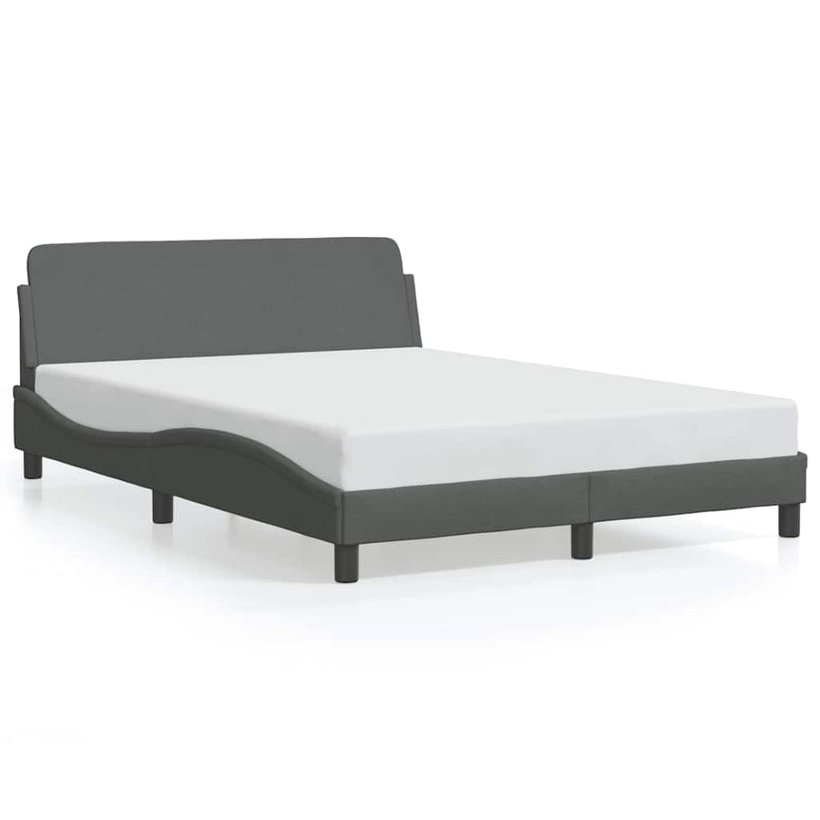 Bedframe Dover donkergrijs 135x190 cm stof