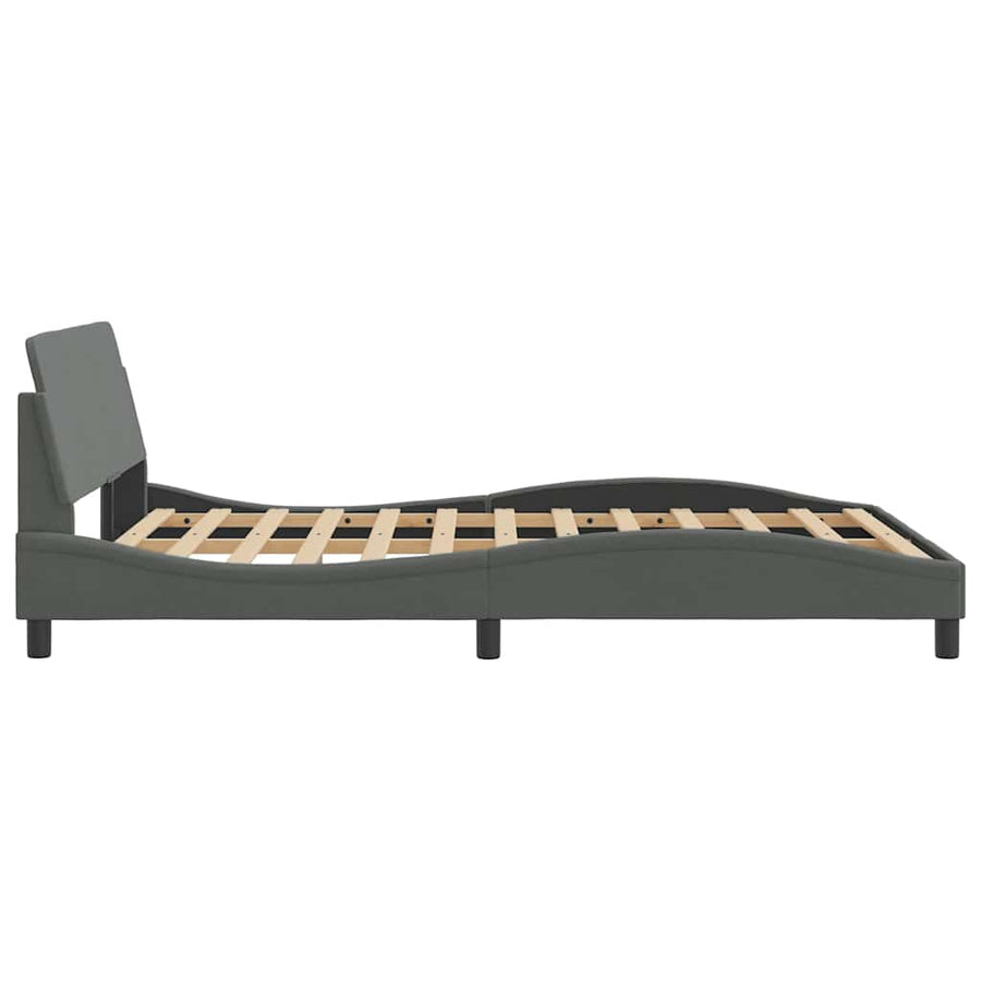 Bedframe Dover donkergrijs 135x190 cm stof