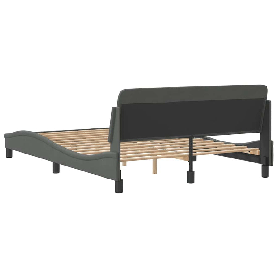 Bedframe Dover donkergrijs 135x190 cm stof