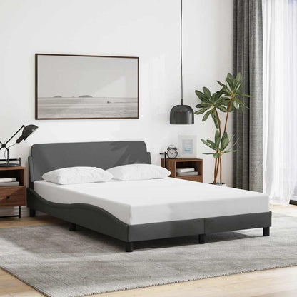 Bedframe Dover donkergrijs 135x190 cm stof