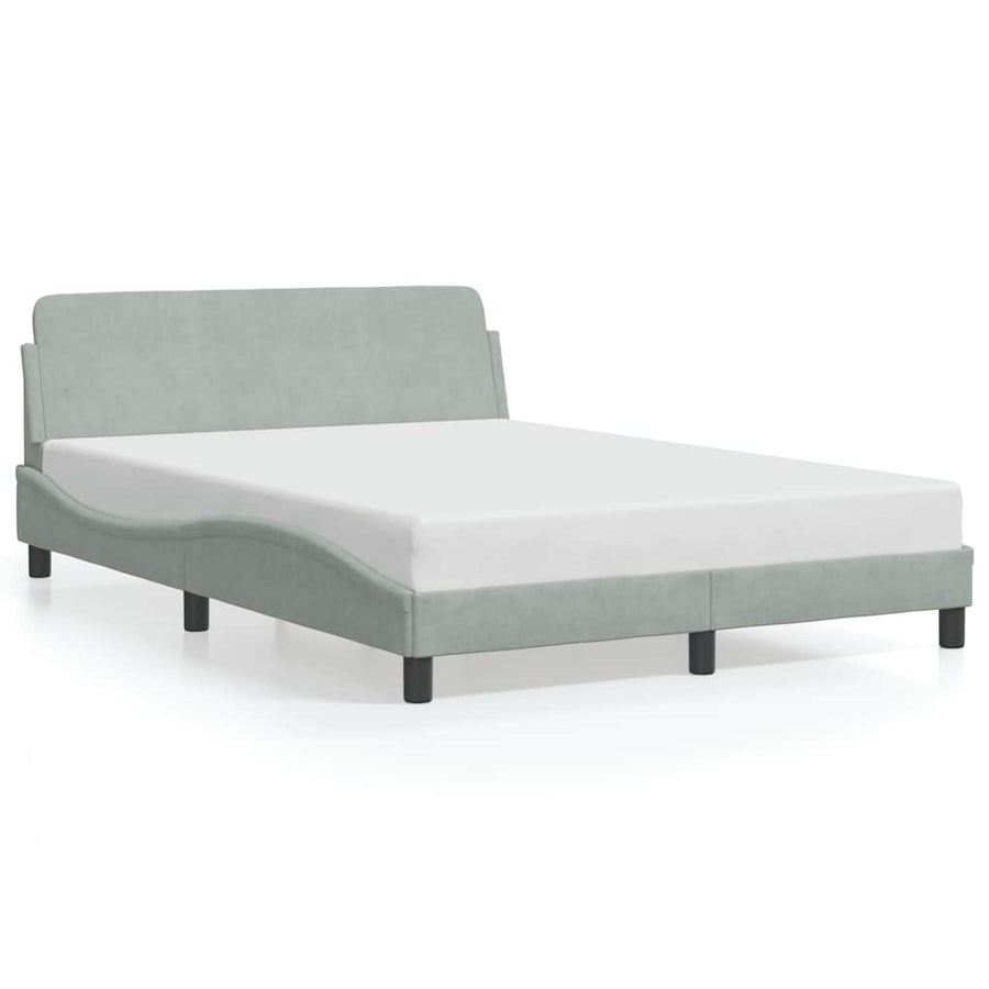Bedframe Dover lichtgrijs 135x190 cm fluweel