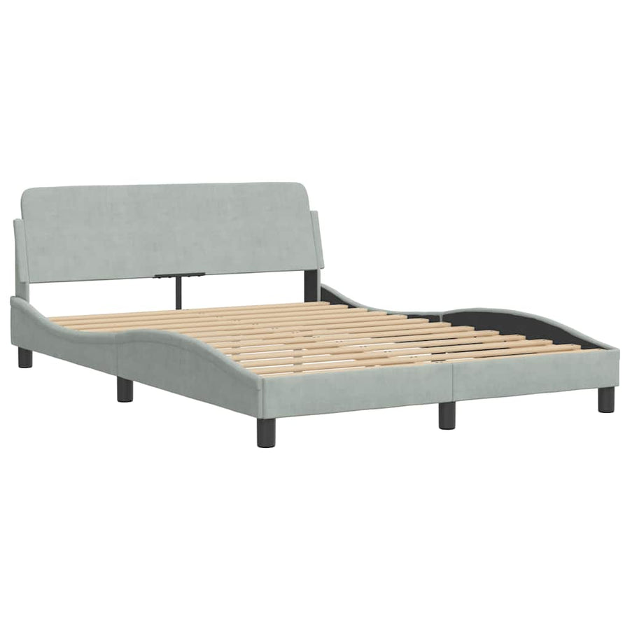 Bedframe Dover lichtgrijs 135x190 cm fluweel