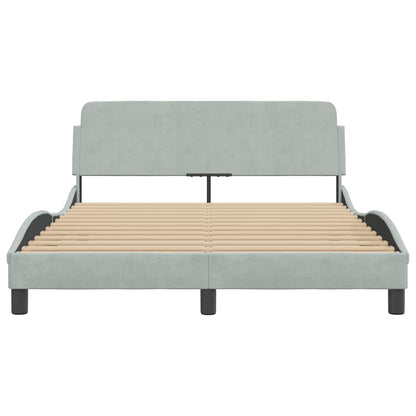 Bedframe Dover lichtgrijs 135x190 cm fluweel