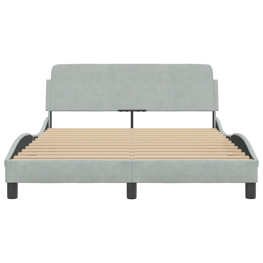 Bedframe Dover lichtgrijs 135x190 cm fluweel