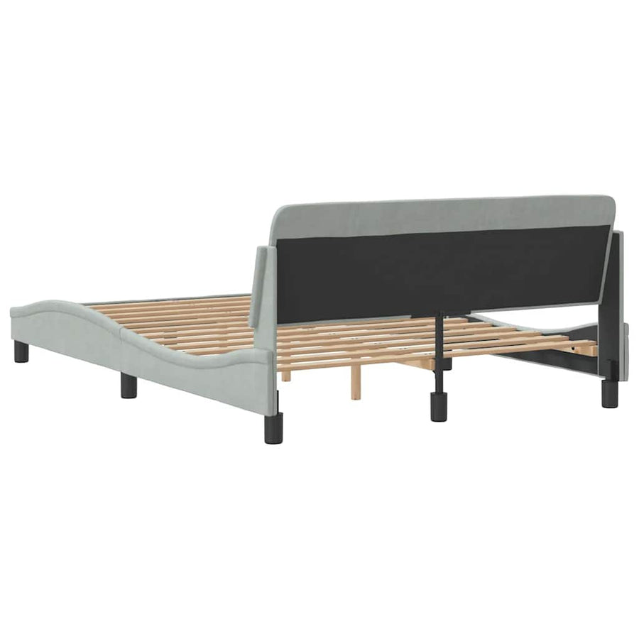 Bedframe Dover lichtgrijs 135x190 cm fluweel