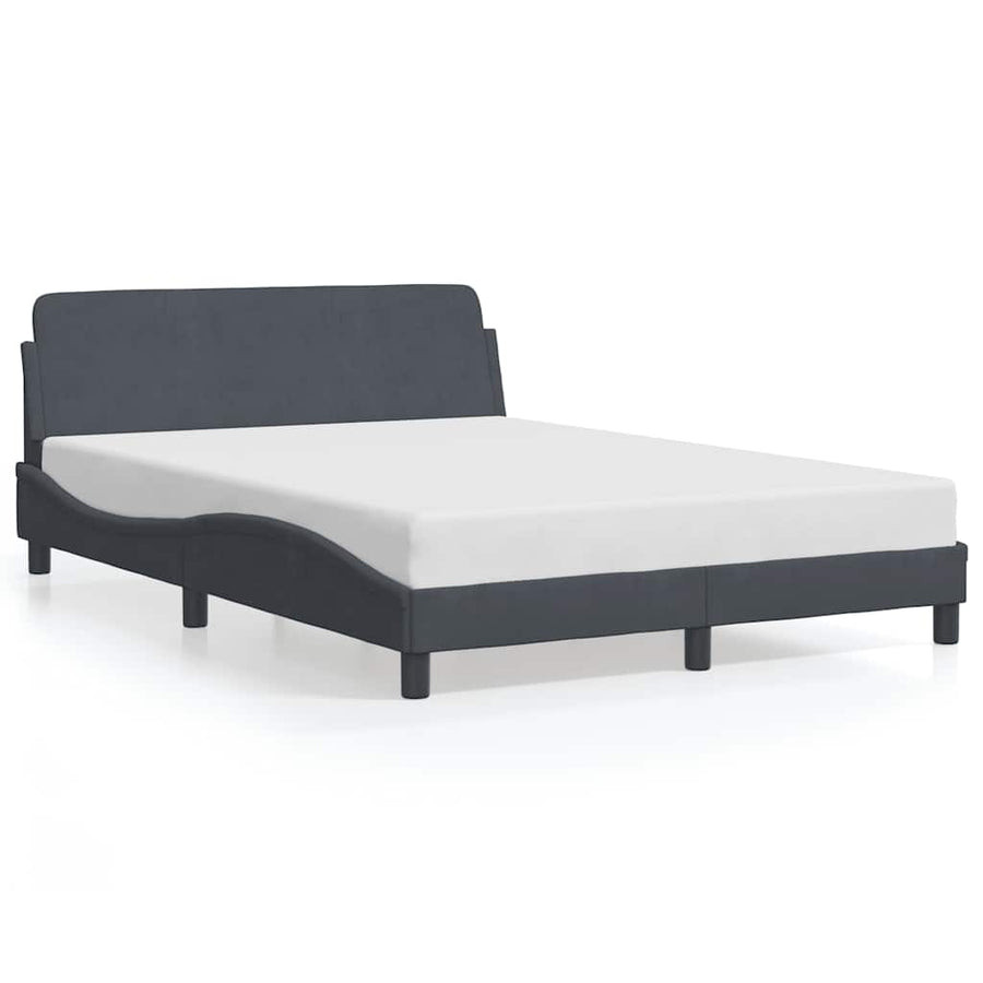 Bedframe Dover donkergrijs 135x190 cm fluweel