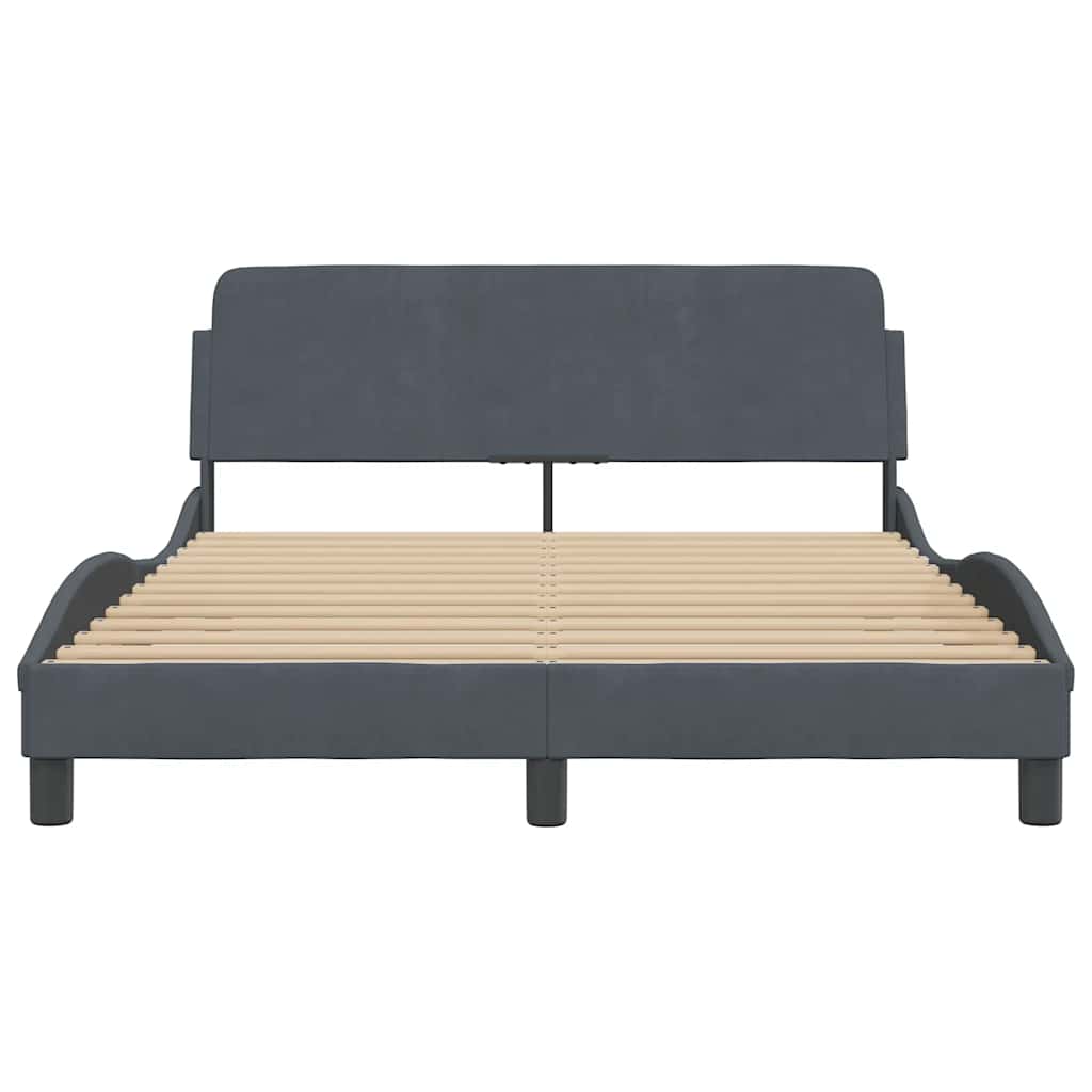 Bedframe Dover donkergrijs 135x190 cm fluweel