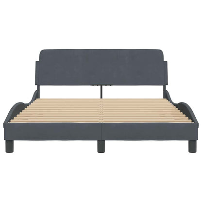 Bedframe Dover donkergrijs 135x190 cm fluweel