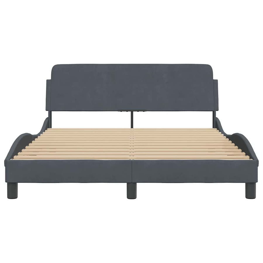 Bedframe Dover donkergrijs 135x190 cm fluweel