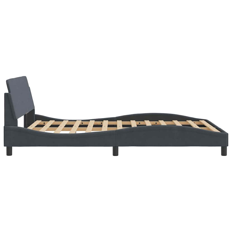 Bedframe Dover donkergrijs 135x190 cm fluweel