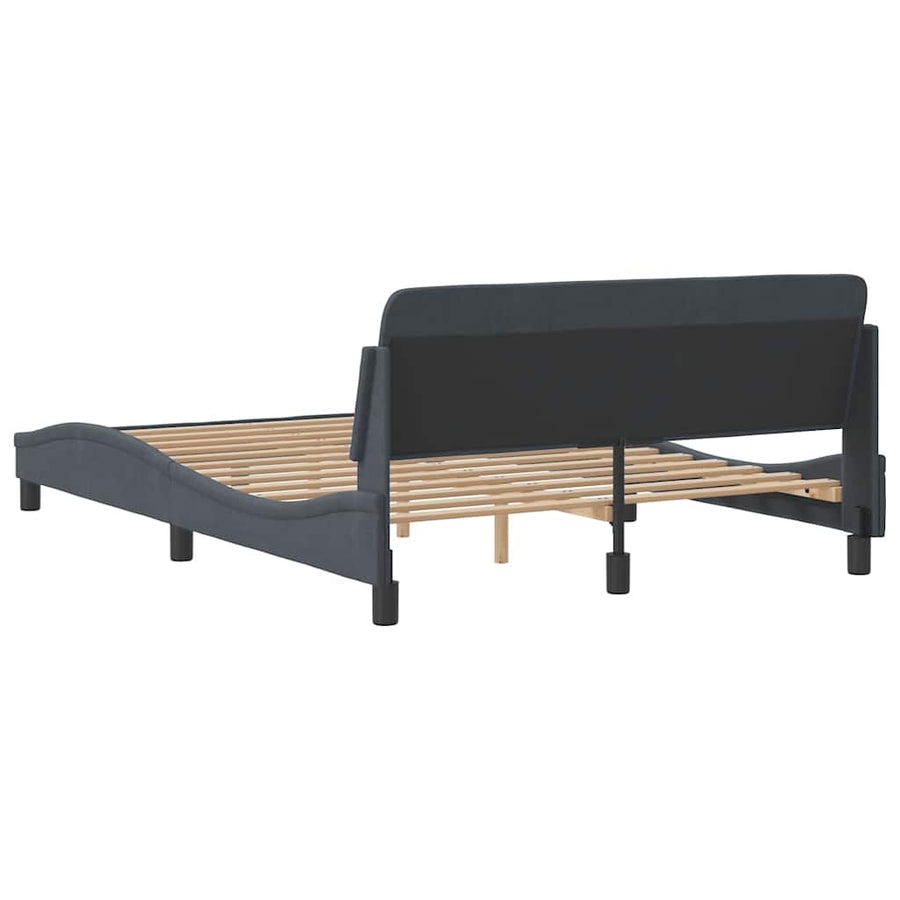 Bedframe Dover donkergrijs 135x190 cm fluweel