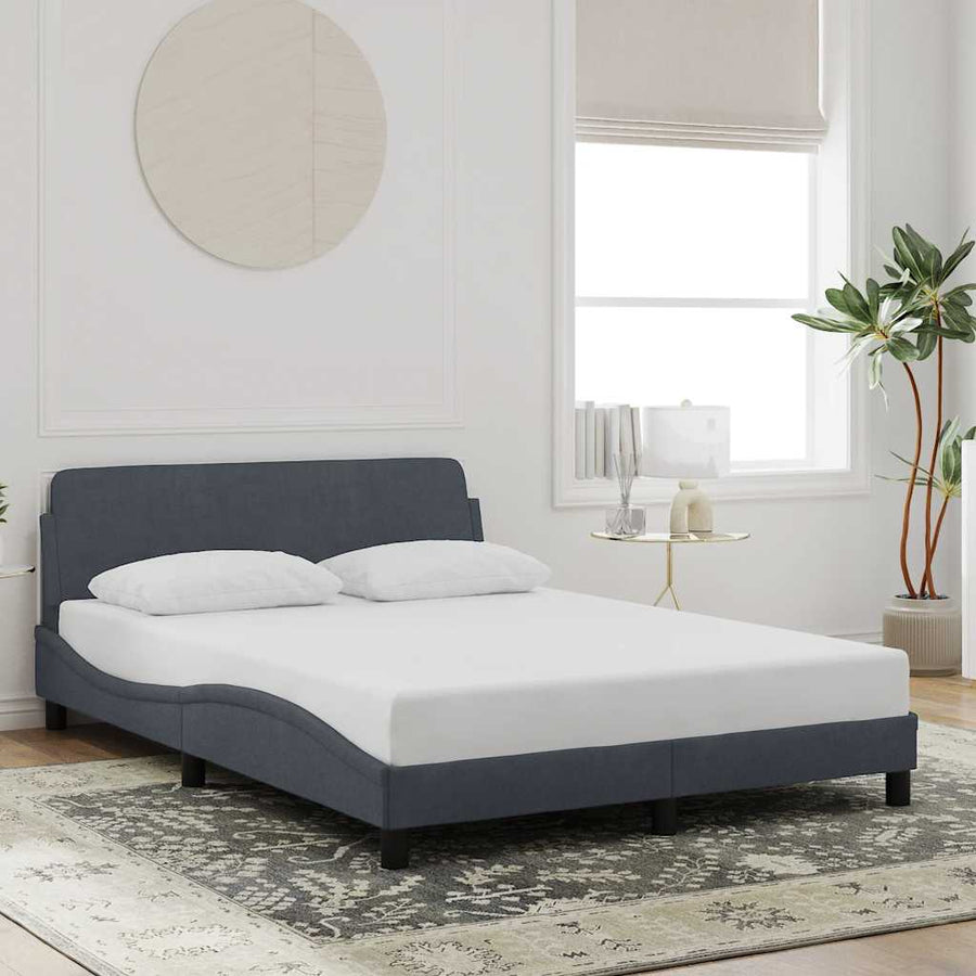 Bedframe Dover donkergrijs 135x190 cm fluweel