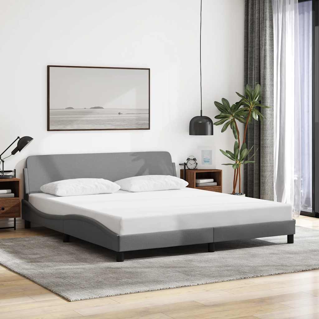 Bedframe Dover lichtgrijs 180x200 cm stof