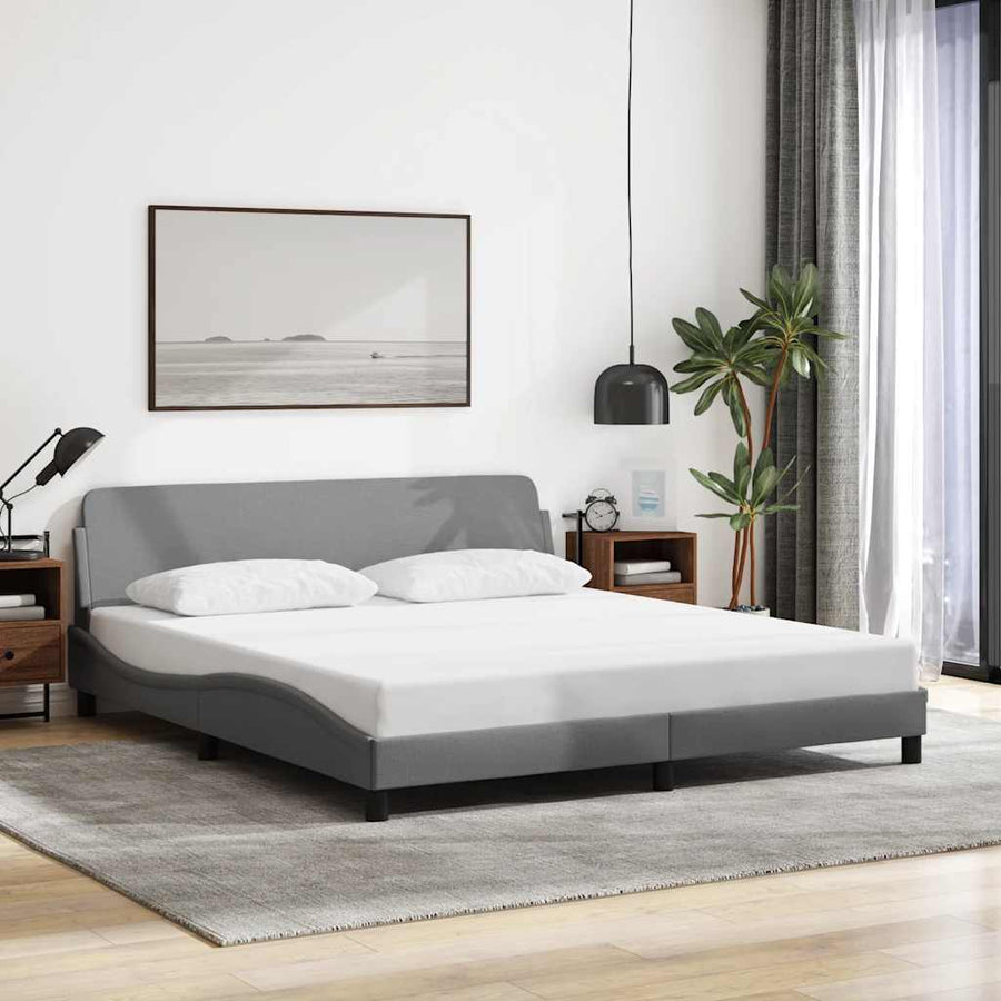 Bedframe Dover lichtgrijs 180x200 cm stof