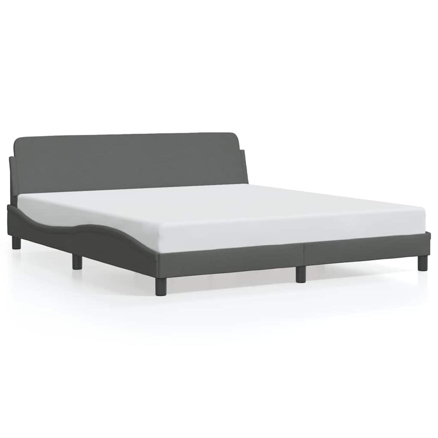 Bedframe Dover donkergrijs 180x200 cm stof