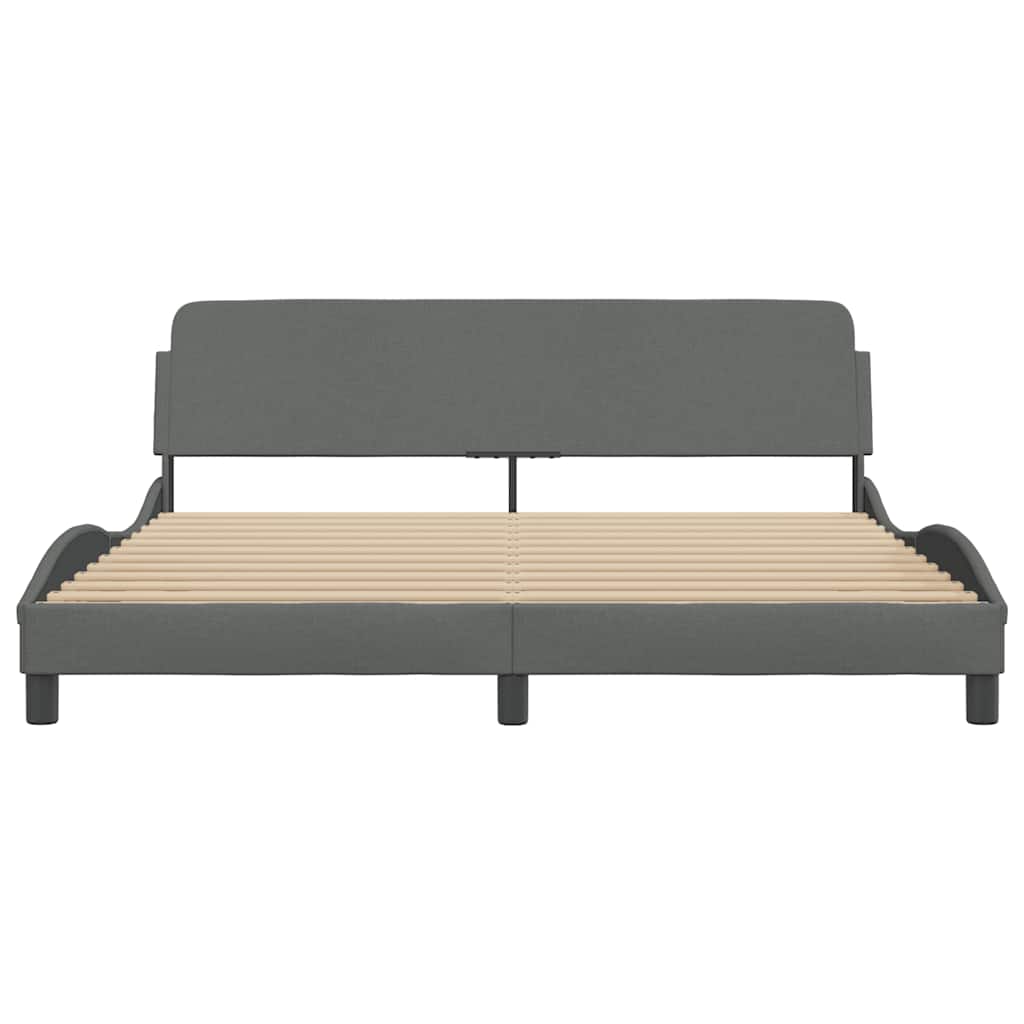 Bedframe Dover donkergrijs 180x200 cm stof