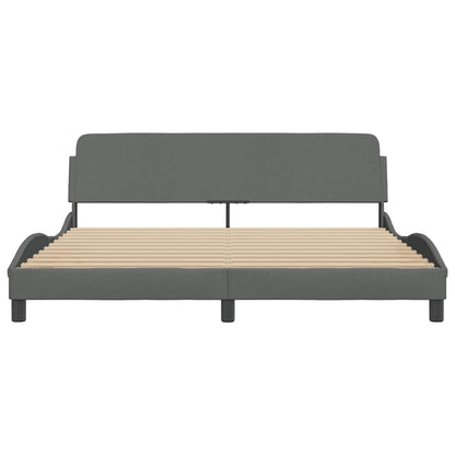 Bedframe Dover donkergrijs 180x200 cm stof