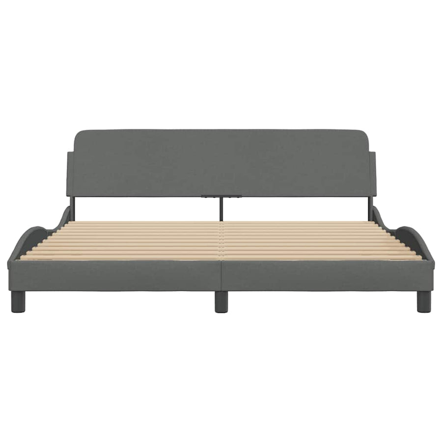 Bedframe Dover donkergrijs 180x200 cm stof