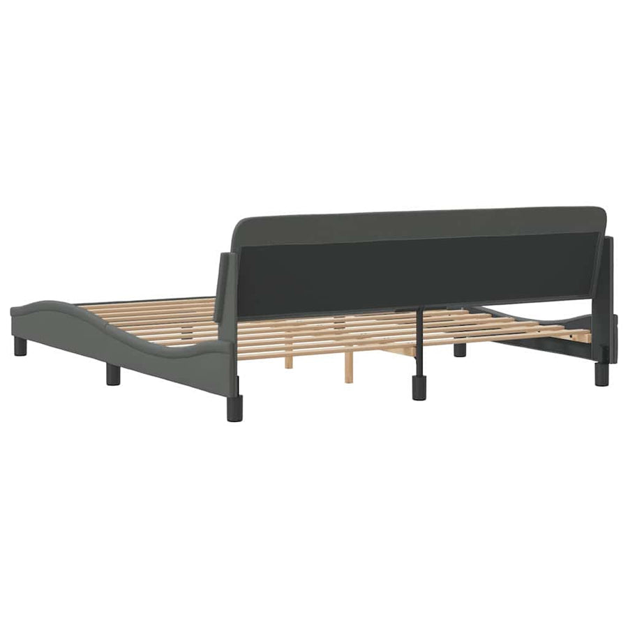 Bedframe Dover donkergrijs 180x200 cm stof