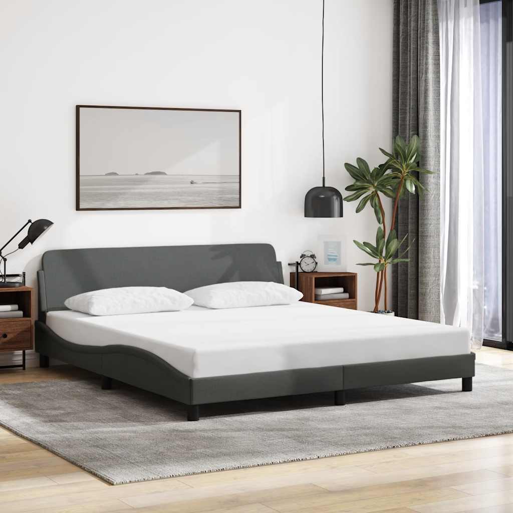 Bedframe Dover donkergrijs 180x200 cm stof