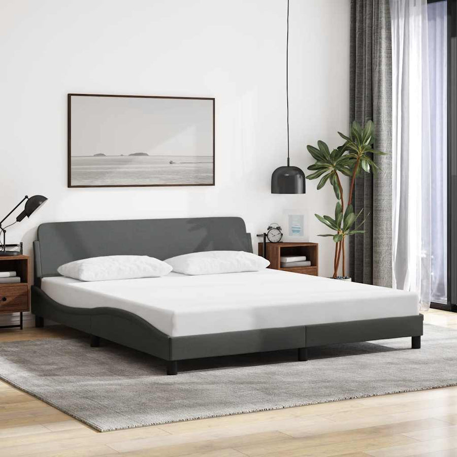 Bedframe Dover donkergrijs 180x200 cm stof