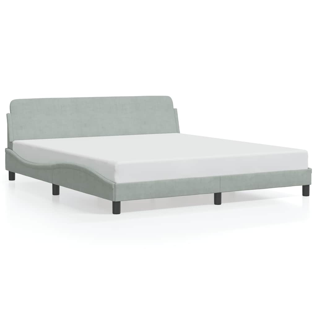 Bedframe Dover lichtgrijs 180x200 cm fluweel