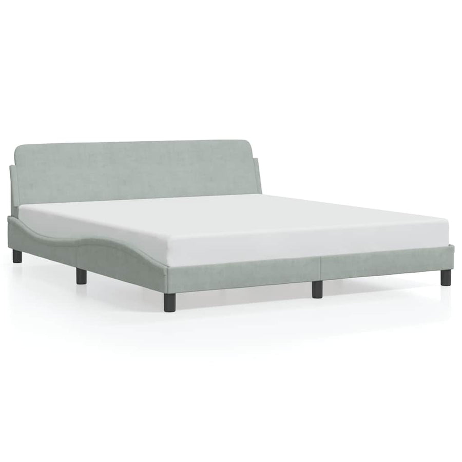 Bedframe Dover lichtgrijs 180x200 cm fluweel