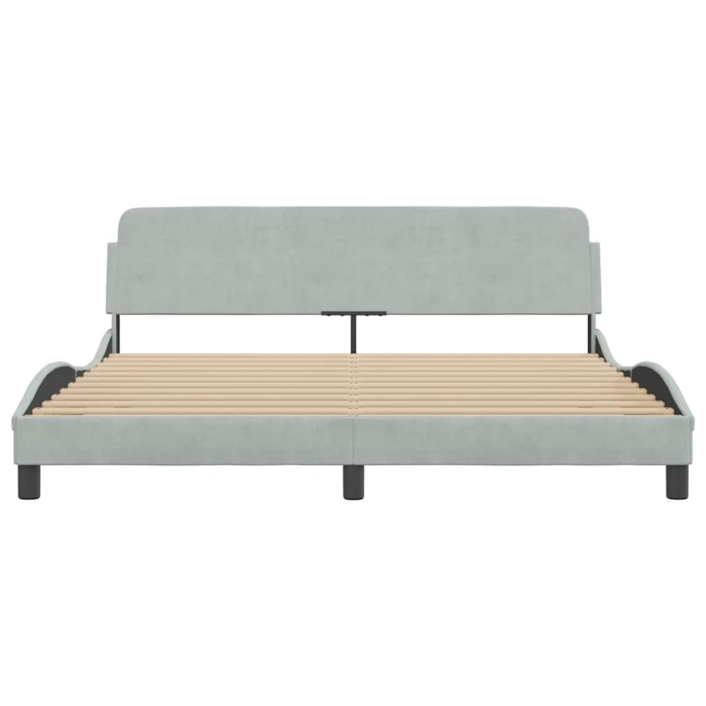Bedframe Dover lichtgrijs 180x200 cm fluweel