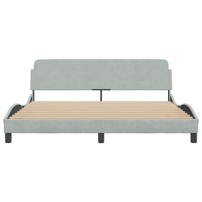 Bedframe Dover lichtgrijs 180x200 cm fluweel
