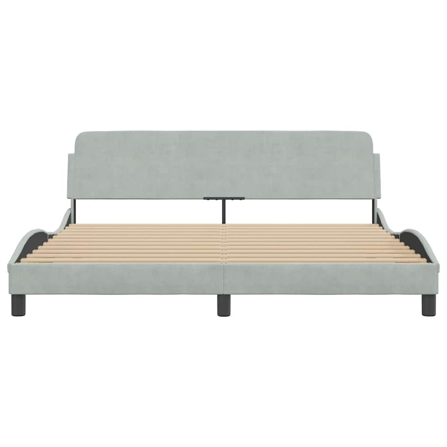 Bedframe Dover lichtgrijs 180x200 cm fluweel