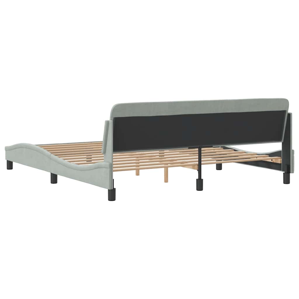 Bedframe Dover lichtgrijs 180x200 cm fluweel