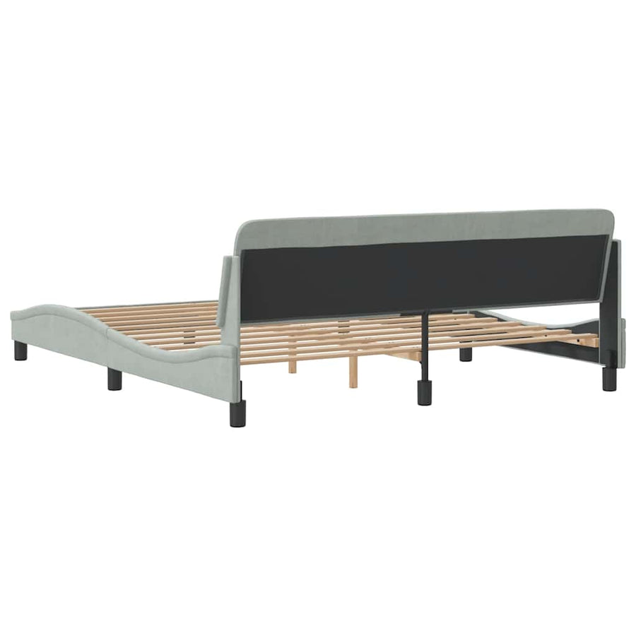 Bedframe Dover lichtgrijs 180x200 cm fluweel