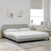 Bedframe 180x200 cm lichtgrijs fluweel