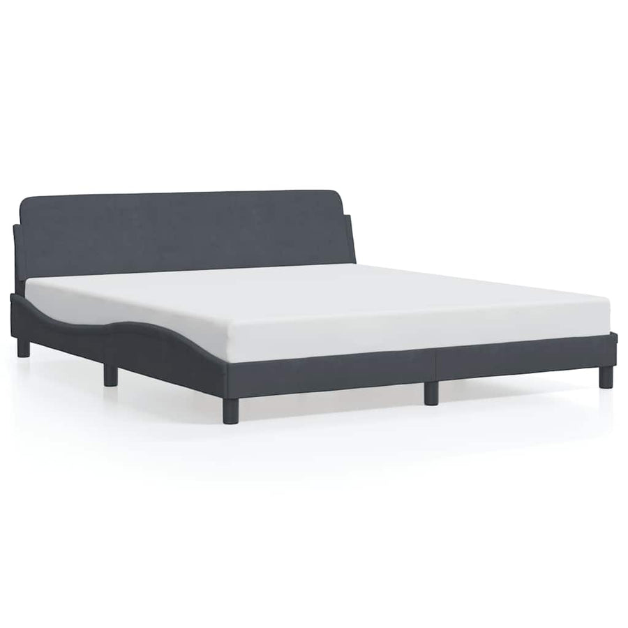 Bedframe Dover donkergrijs 180x200 cm fluweel