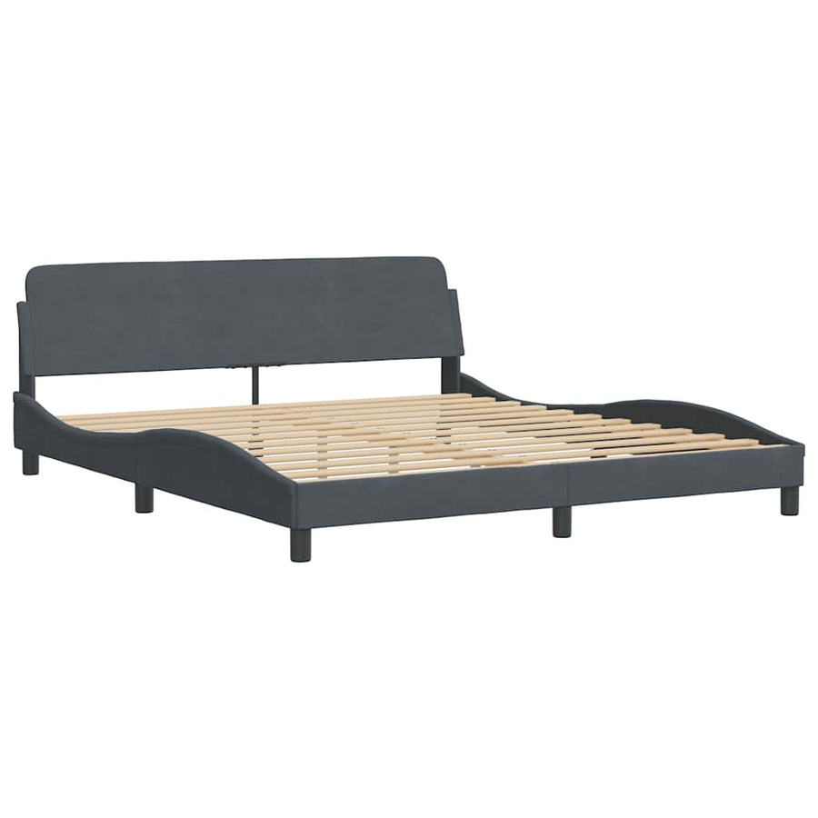 Bedframe Dover donkergrijs 180x200 cm fluweel