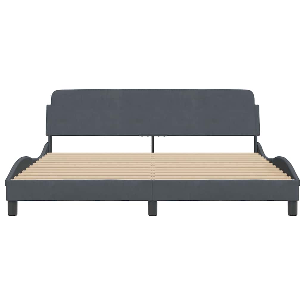 Bedframe Dover donkergrijs 180x200 cm fluweel