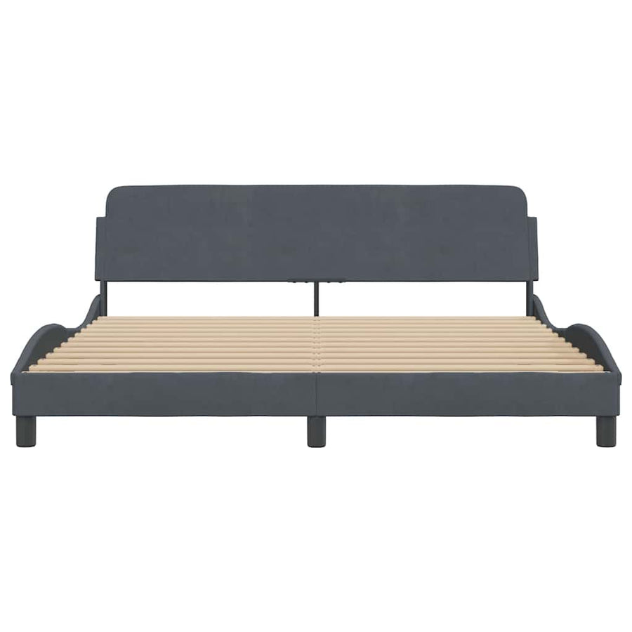 Bedframe Dover donkergrijs 180x200 cm fluweel
