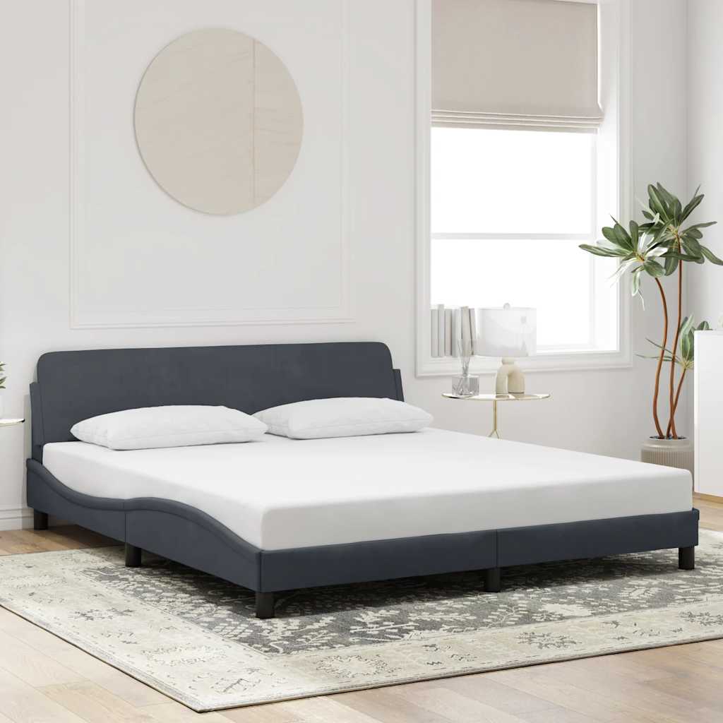 Bedframe Dover donkergrijs 180x200 cm fluweel