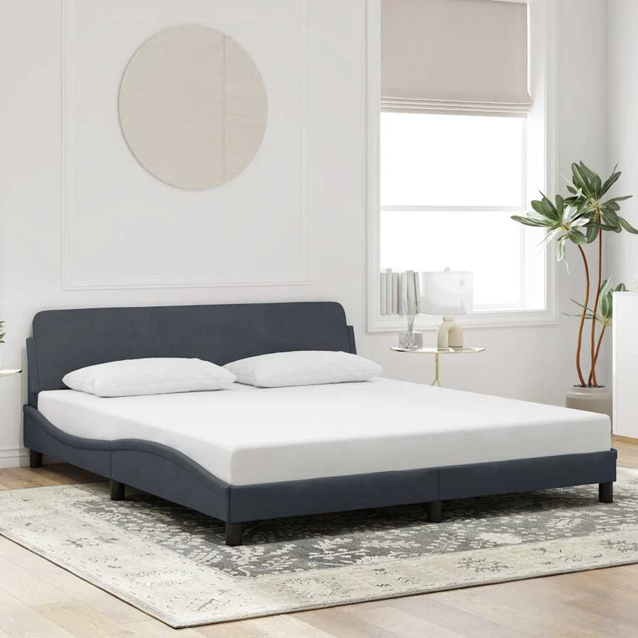 Bedframe Dover donkergrijs 180x200 cm fluweel