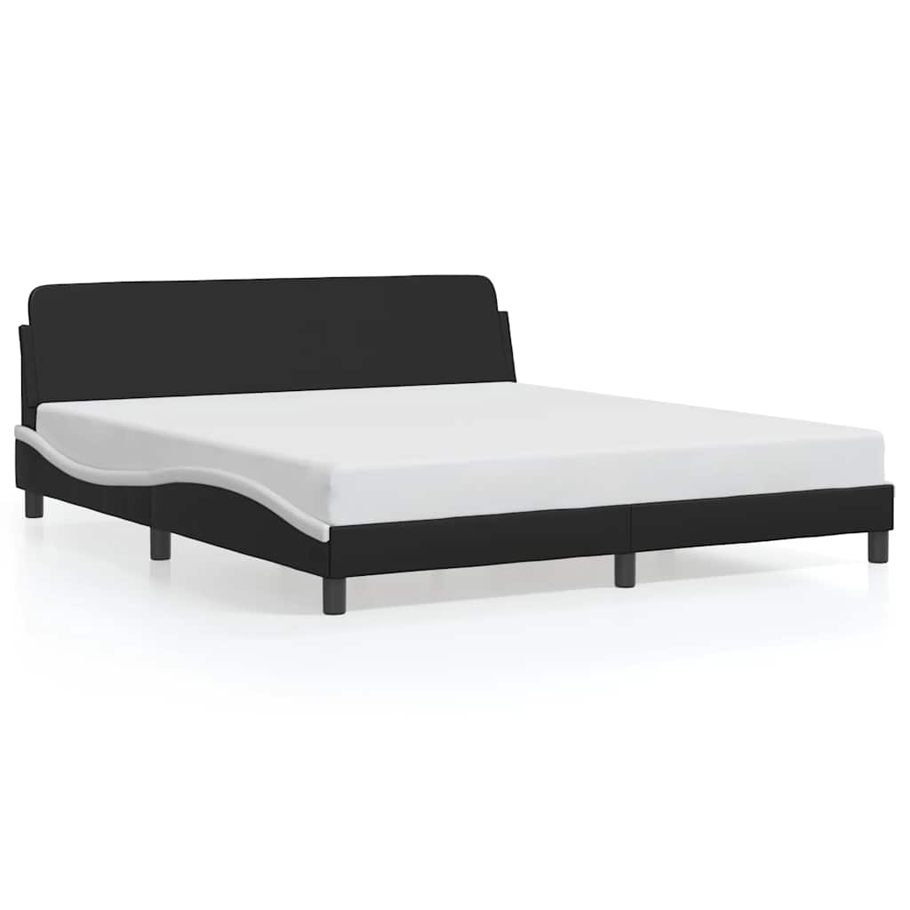 Bedframe Dover zwart en wit 180x200 cm kunstleer
