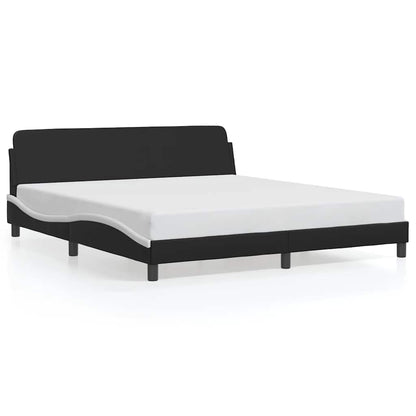 Bedframe Dover zwart en wit 180x200 cm kunstleer