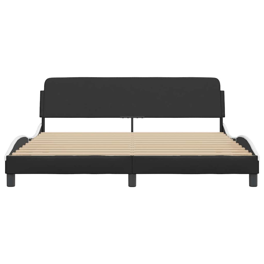 Bedframe Dover zwart en wit 180x200 cm kunstleer