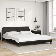 Bedframe Dover 180x200 cm zwart wit kunstleer