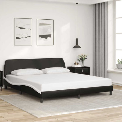 Bedframe Dover zwart en wit 180x200 cm kunstleer