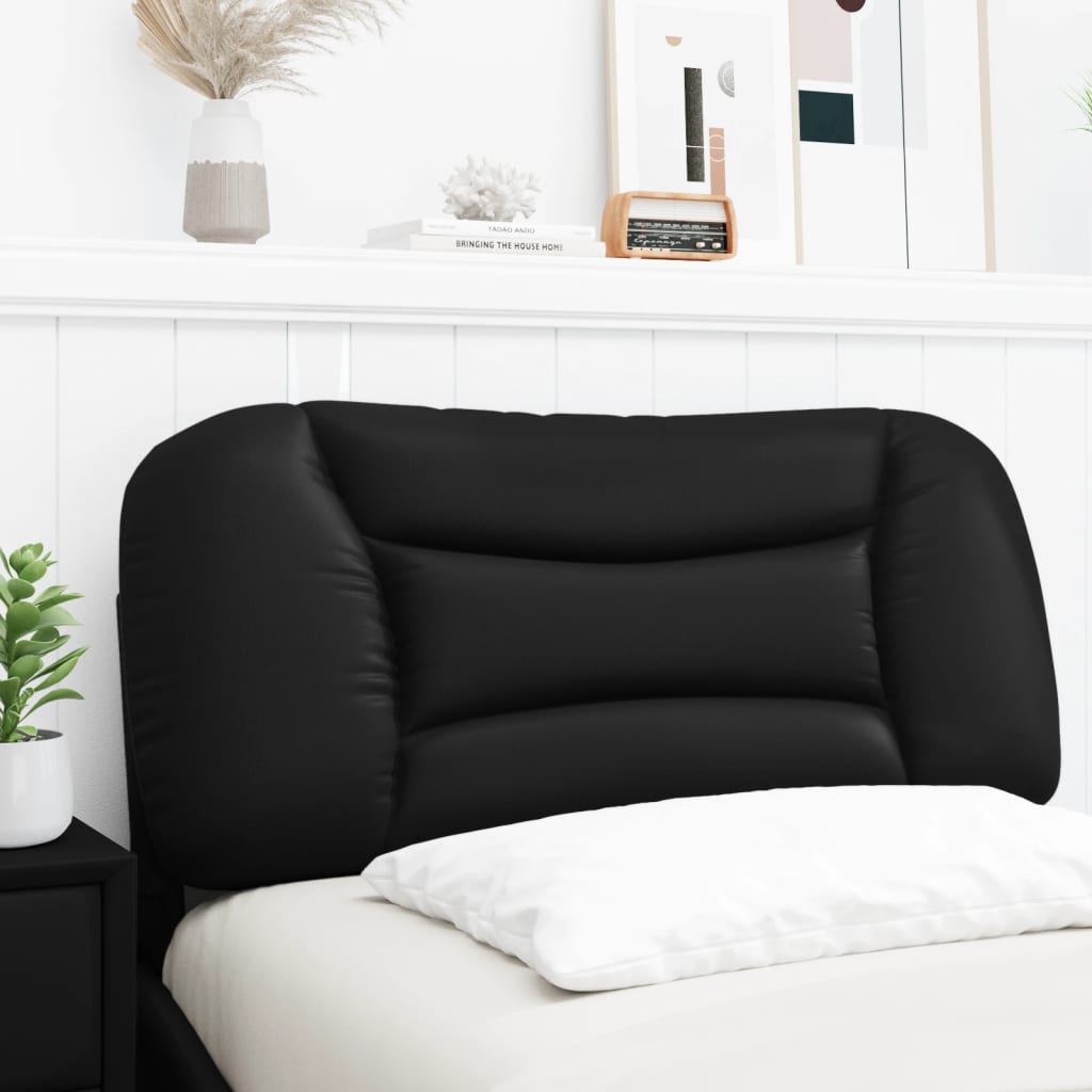 Hoofdbordkussen Kunstleer Zwart 80 cm