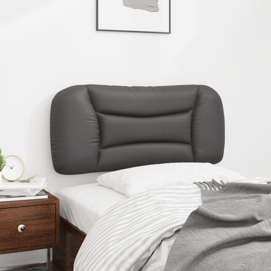 Hoofdbordkussen Kunstleer Grijs 80 cm